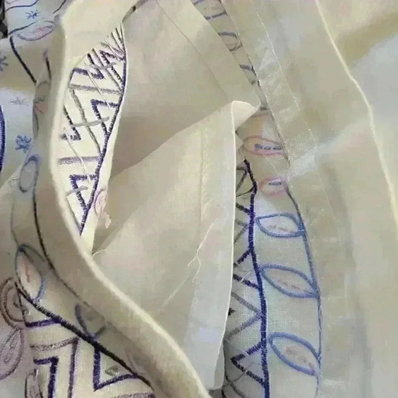 Carroll Reed Womems Linen Pants Size 10 Lined Embroidered Beach - Picture 11 of 13